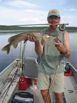 northern pike fly fishing Ontario lodge